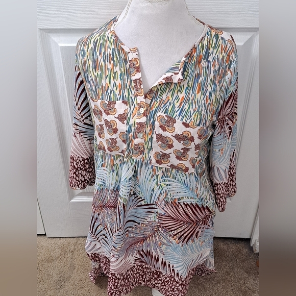 Fig & Flower Anthropologie Patterned Blouse/Tunic    Size M - Picture 1 of 12
